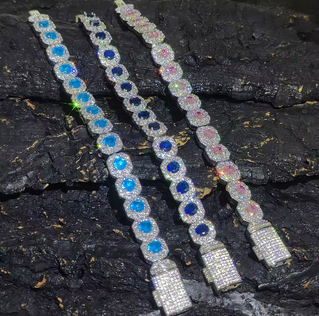 Azure Ice Cluster Bracelet