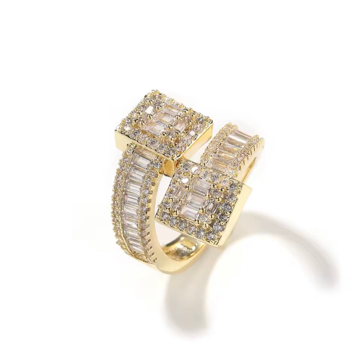 Royal Frosted Twin Square Baguette Ring