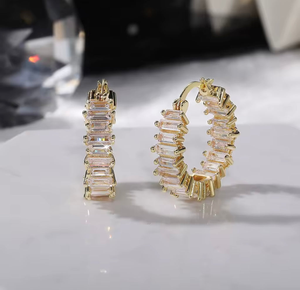 Crystal Radiance Hoop Earrings