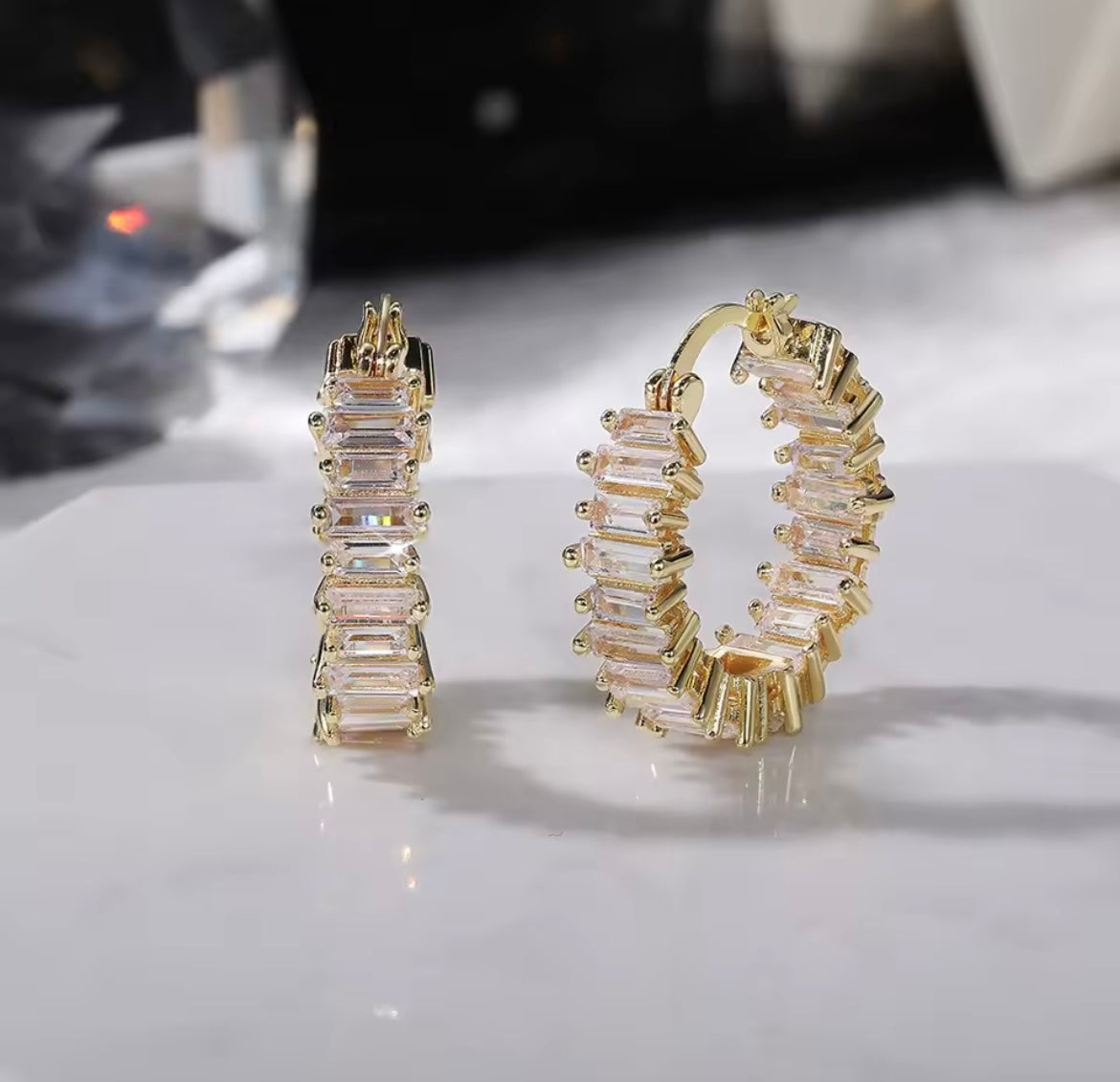 Crystal Radiance Hoop Earrings